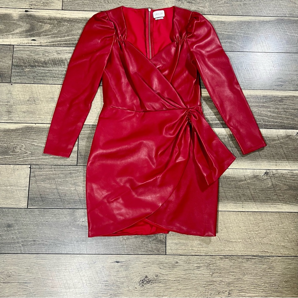 SAYLOR Vibrant Red Long Sleeve Dress - Picture 2 of 4